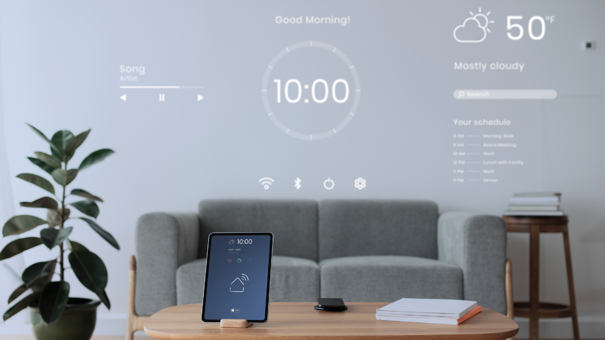 Sistema IoT moderno con sensori e dispositivi smart per il controllo automatico di temperatura, umidità e qualità dell'aria in ambienti ricettivi